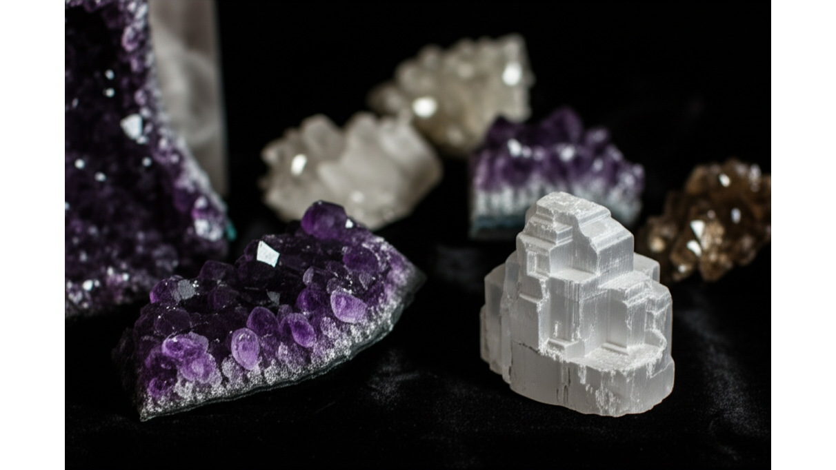 3種頂輪水晶功效解析_紫水晶_白水晶_透石膏如何提升你的靈性