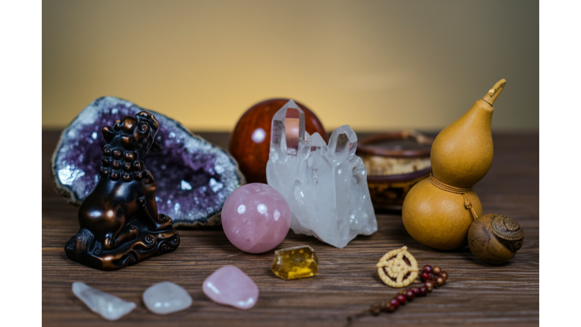 白水晶簇搭配指南_紫水晶_粉水晶_黃水晶_貔貅_葫蘆_風鈴6種風水物品搭配技巧