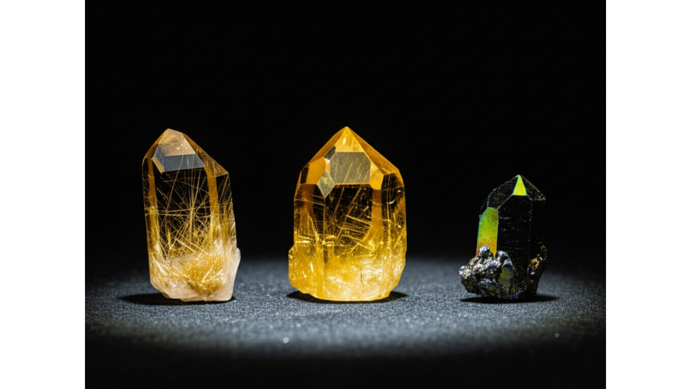 金髮晶_黃水晶_鈦晶_3種水晶的區分方法與專業鑑定