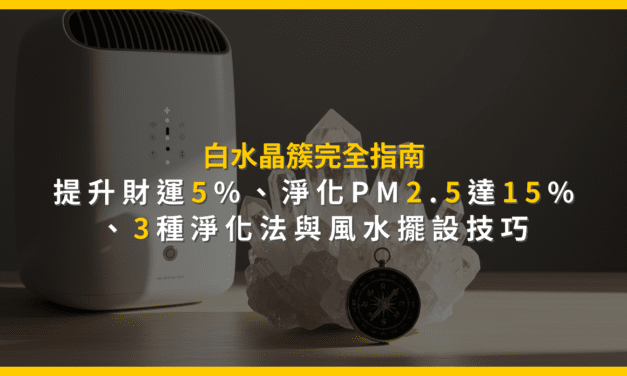 白水晶簇完全指南:提升財運5%、淨化PM2.5達15%、3種淨化法與風水擺設技巧